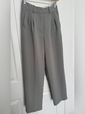 Wilfred Gray High-Rise Wide-Leg Trousers